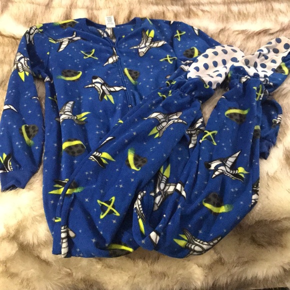 space footie pajamas